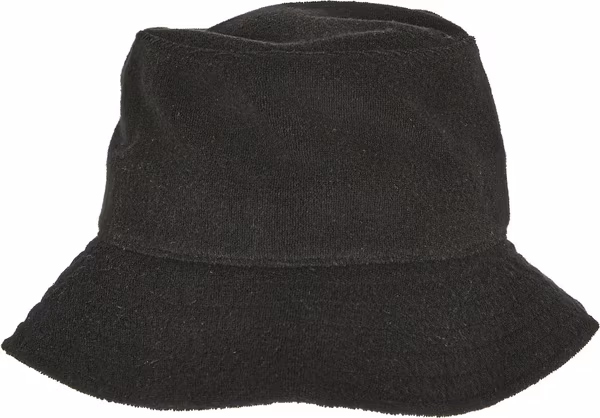 FLEXFIT Frottee Bucket Hat in Schwarz