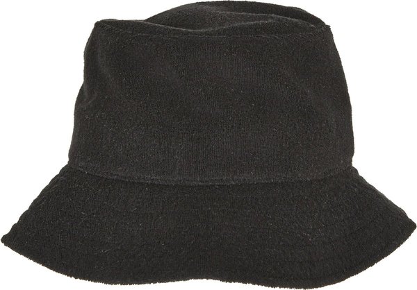 FLEXFIT Frottee Bucket Hat in Schwarz