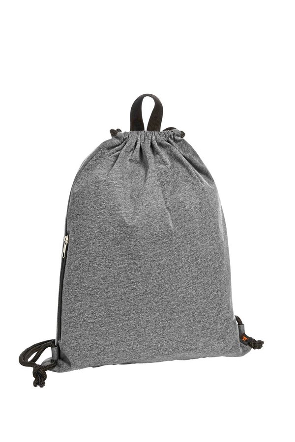 Anthracite Jersey-Drawstring Bag with Zipper
