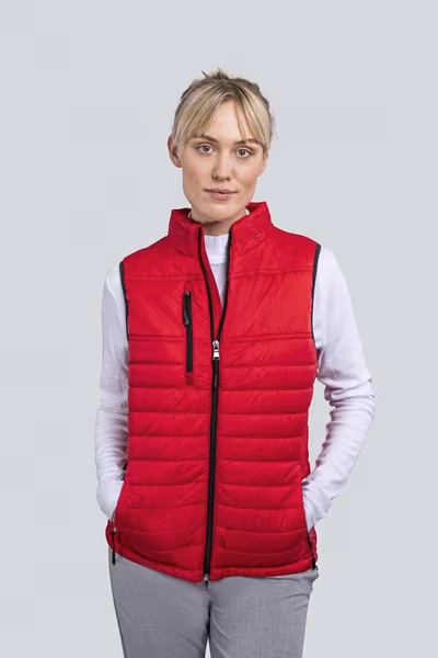 HRM Gilet Trapuntato con Cappuccio e Tasche da Donna