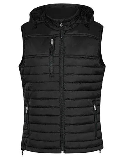 HRM Quilted Vest with Hood and Pockets for Women