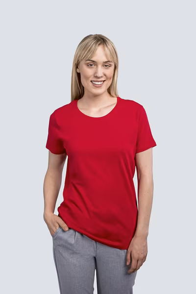 HRM Luxury Rundhals T-Shirt Bio-Baumwolle für Damen