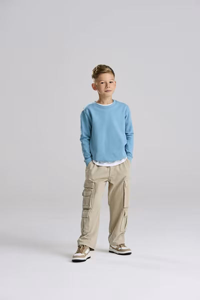 Kids' AWDis Sweat, Baumwollmischung, Rundhals