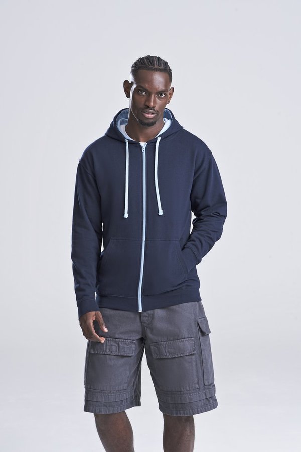 Just Hoods Varsity Zoodie mit YKK-Reißverschluss