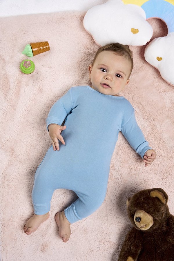 JHK Baby Playsuit Long Sleeve White 3 Monate (JHK325)