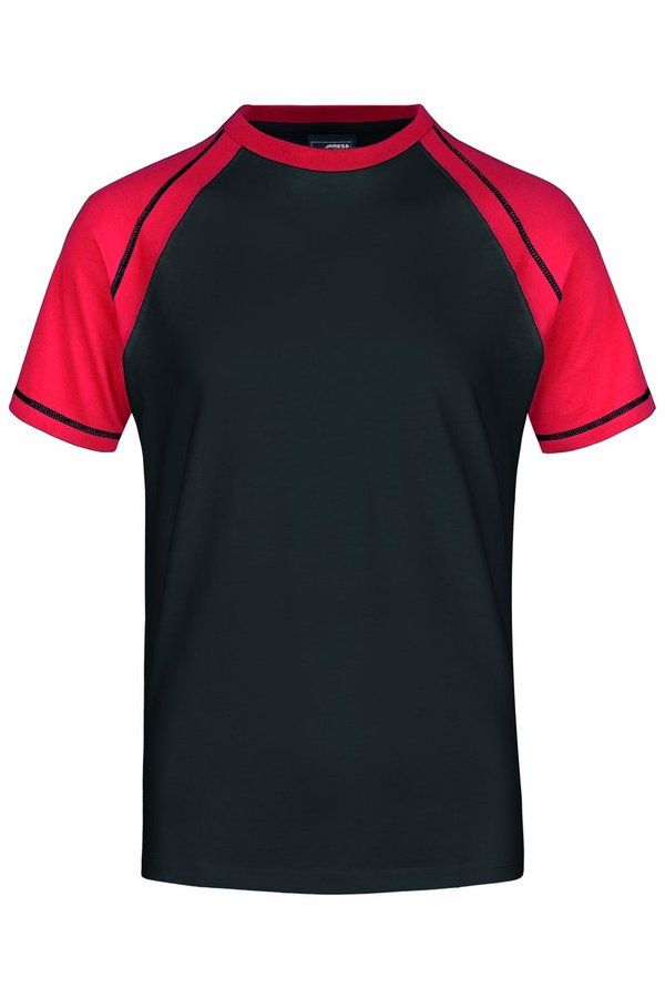 James&Nicholson Raglan-T-Shirt mit Kontrastärmel für Herren