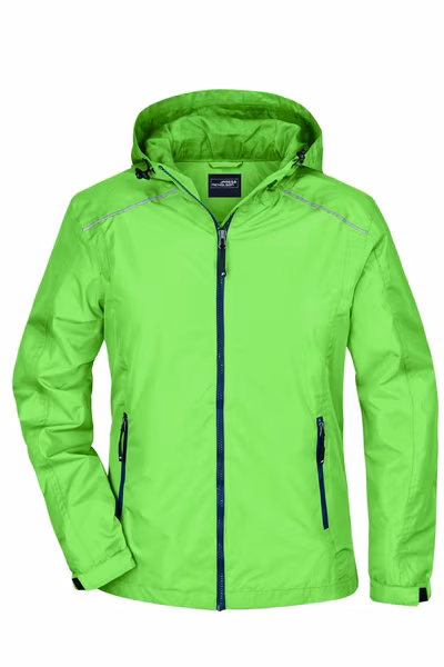 James&Nicholson Rain Jacket with Hood and Reflectors for Women