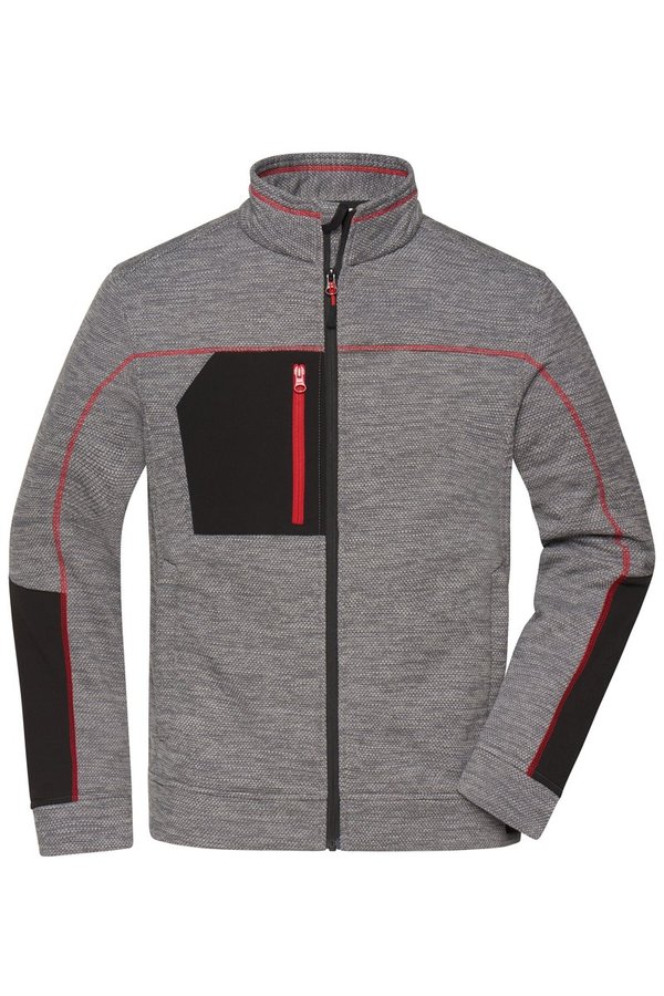 James&Nicholson Strick-Fleecejacke mit Melange-Optik für Herren