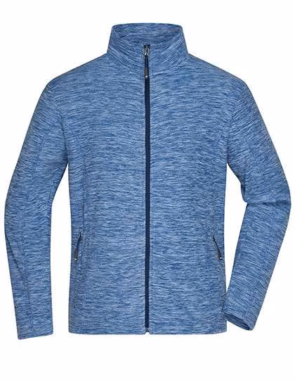 James&Nicholson Fleecejacke Slim-Fit Melangeoptik für Herren
