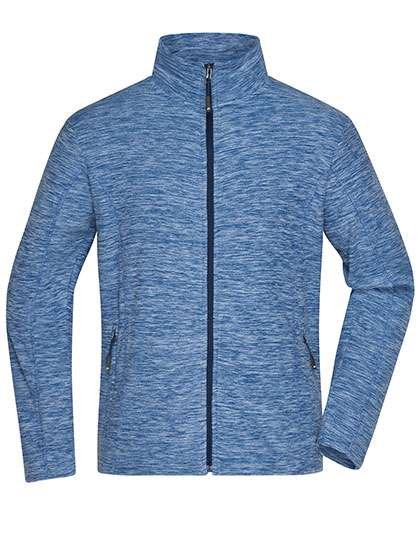 James&Nicholson Fleecejacke Slim-Fit Melangeoptik für Herren