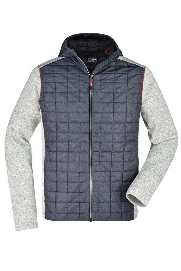 James&Nicholson Hybridjacke mit Melange-Optik für Herren