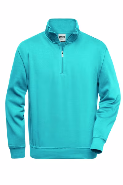 James&Nicholson Felpa con Mezza Zip e Colletto Alto
