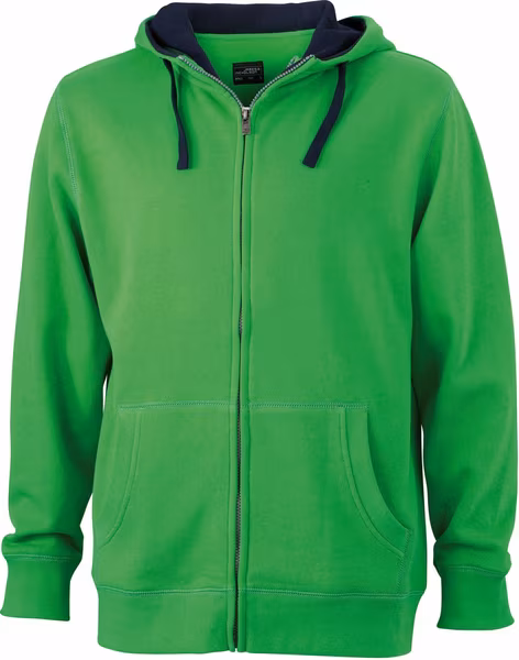 James&Nicholson Men's Lifestyle Zip-Hoody Black/Grey Heather S (JN963)