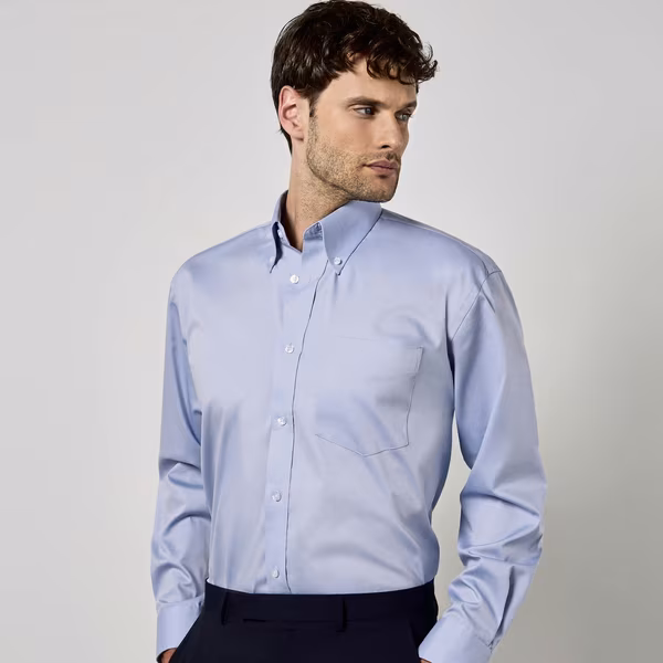 Kustom Kit Oxford Long Sleeve Shirt Classic Fit for Men
