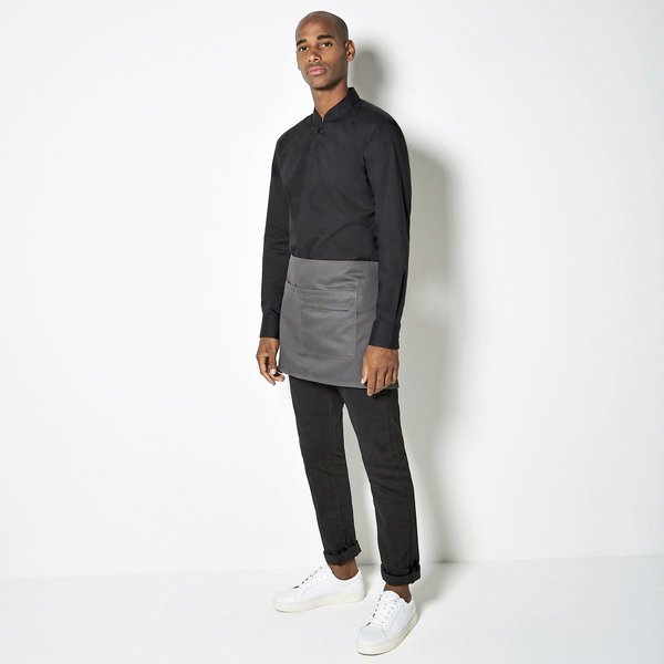 Bargear Herrenhemd Mandarin-Kragen Schwarz Stretch