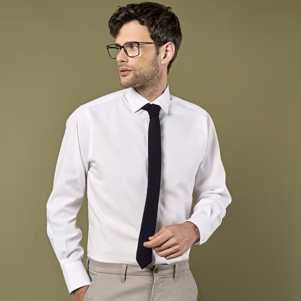 Kustom Kit Tailored Poplin Shirt Schwarz/Weiß