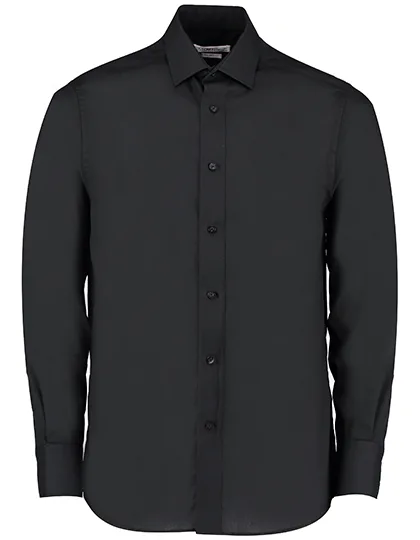 Kustom Kit Camicia in Popeline Su Misura Nero/Bianco