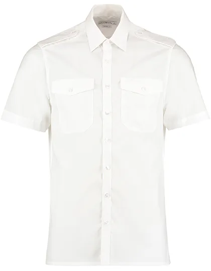 Kustom Kit Camicia Pilot a Maniche Corte Misto Cotone da Uomo