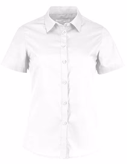 Kustom Kit Poplin Shirt Short Sleeve Tailored Fit for Women