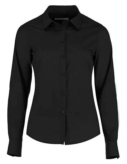 Kustom Kit Poplin Shirt Blouse Long Sleeve Cut for Women