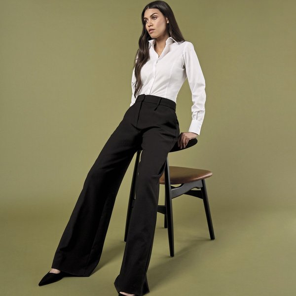 Kustom Kit Business Hemd Tailored Fit Langarm für Damen