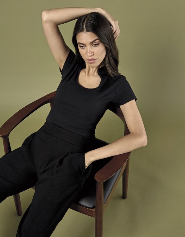 Kustom Kit T-Shirt mit Keyhole-Ausschnitt für Damen