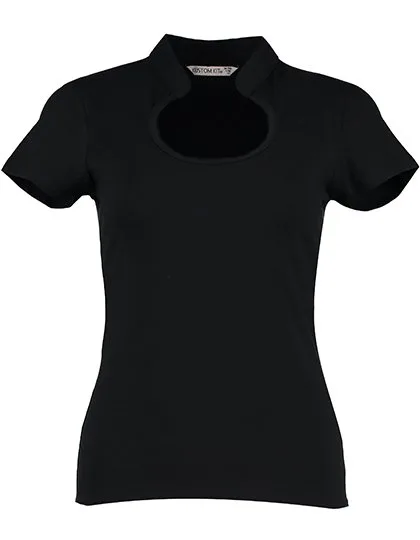 Kustom Kit T-Shirt with Keyhole Neckline for Women