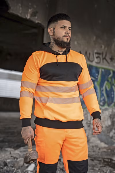 Korntex Hi-Vis Work Hoody with Print Area