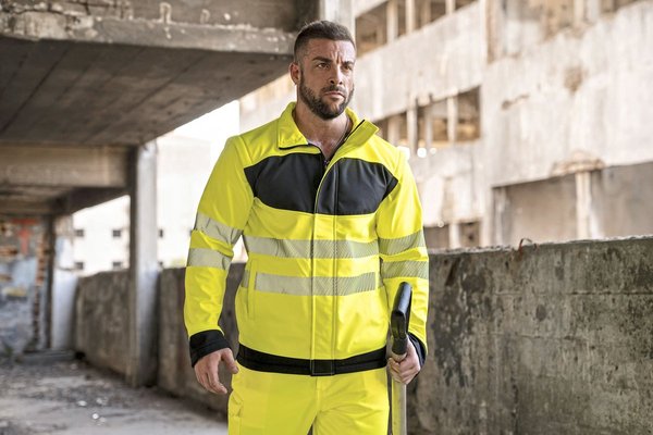 Korntex Hi-Vis Softshelljacke mit Druckfläche