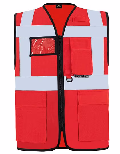 Korntex Executive Multifunctional Safety Vest Berlin Red M (KX802), KX802