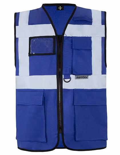 Korntex Multifunktionale Sicherheitsweste Berlin, metallfrei, Royal Blue L, KX802