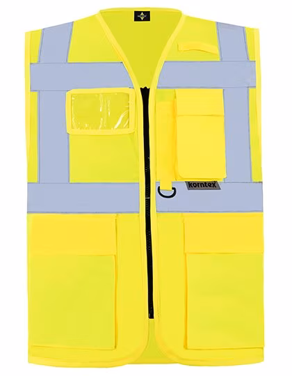 Korntex Multifunktionale Sicherheitsweste Berlin, metallfrei, Signal Yellow S, KX802