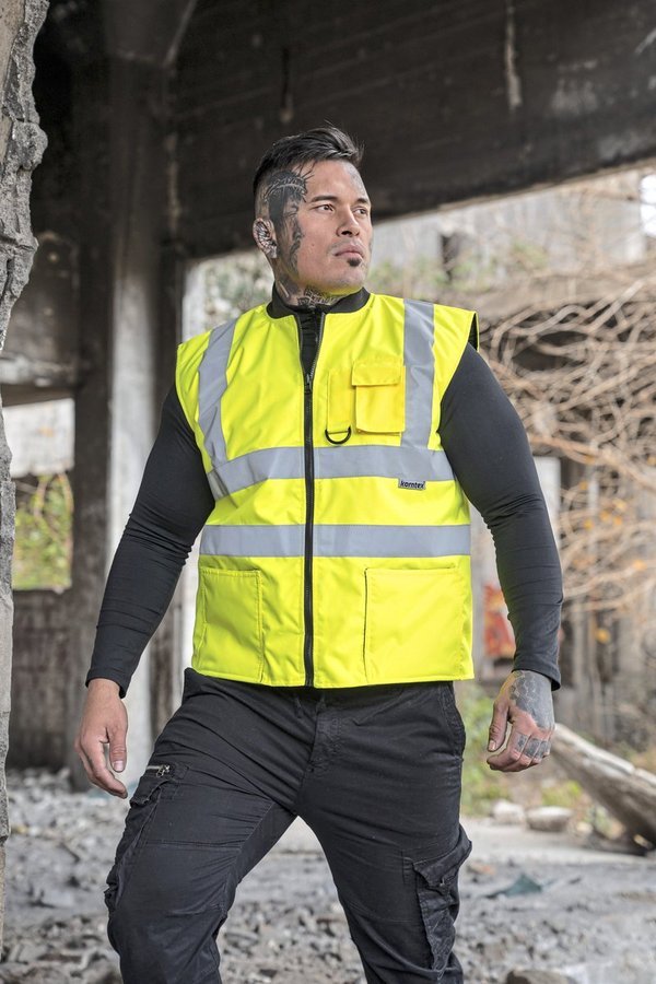 Hi-Vis Wende-Sicherheitsbodywarmer Ural 2-in-1