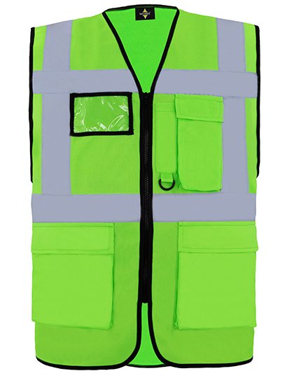 Korntex CO²-neutrale Multifunktions-Sicherheitsweste Hamburg, Lime Green S, KX810