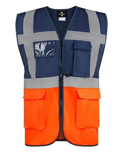 Korntex CO²-neutrale Multifunktions-Sicherheitsweste Hamburg, Navy/Orange S, KX810