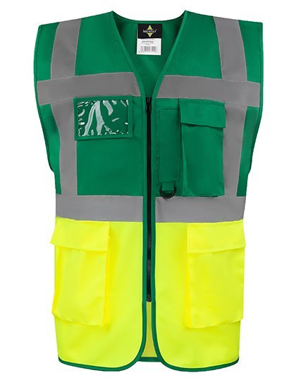 Korntex CO²-neutrale Multifunktions-Sicherheitsweste Hamburg, Paramedic Green/Yellow 4XL, KX810
