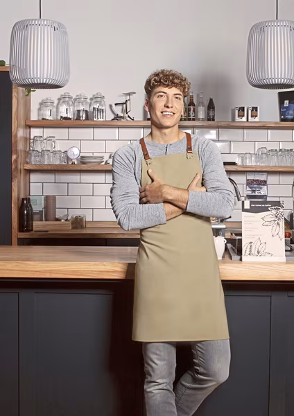 Karlowsky Bib Apron Green-Generation with Leather Straps
