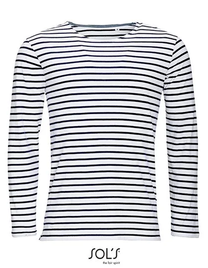 SOL´S T-Shirt a maniche lunghe a righe da Uomo Marine