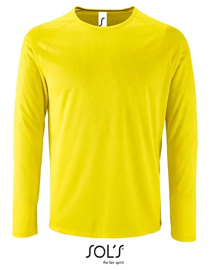 SOL´S Men´s Long Sleeve Sports T-Shirt Sporty Neon Yellow S (L02071)