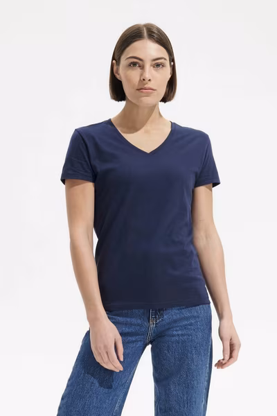 SOL´S T-Shirt con scollo a V in Cotone da Donna