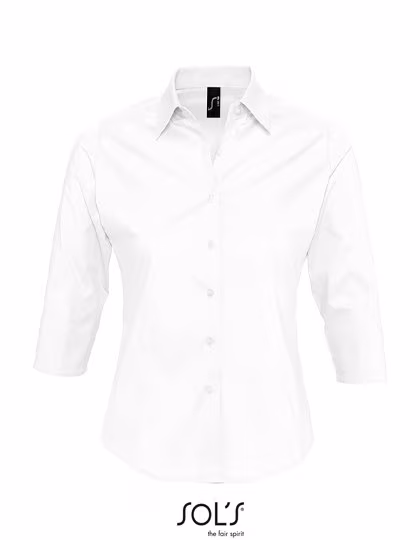SOL´S Stretchbluse mit 3/4-Ärmeln für Damen, White XXL, L631