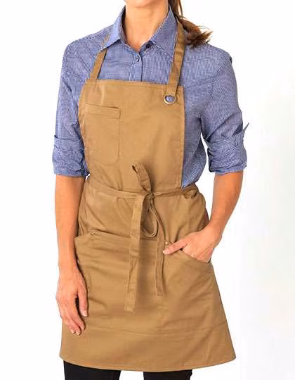 Le Chef Prep Latzschürze mit großen Taschen, Denim-Look