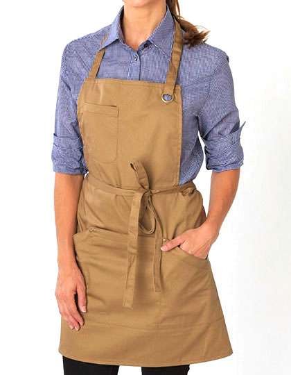 Le Chef Prep Latzschürze mit großen Taschen, Denim-Look