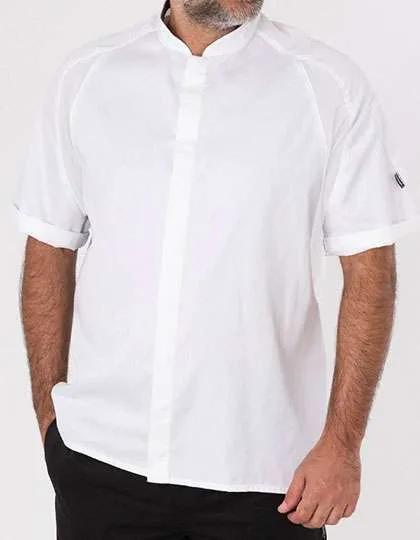 Le Chef Chef Jacket with Zip Pocket, White