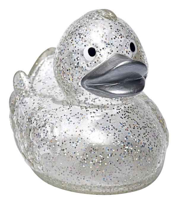 Glitzernde Schnabels® Quietsche-Ente transparent