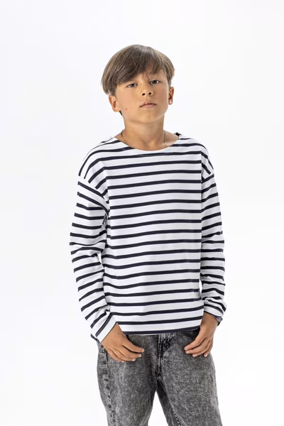 Mantis Kids Breton Langarmshirt Bio-Baumwolle für Kinder