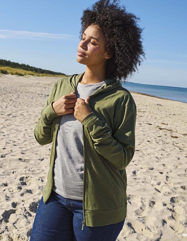 Neutral Jersey Hoodie mit Reißverschluss und Tasche