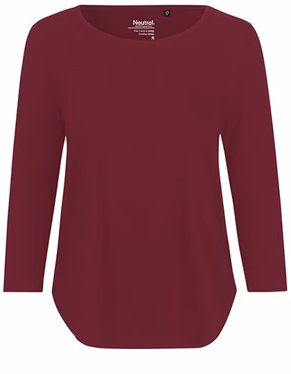 Neutral T-Shirt aus Bio-Baumwolle, 3/4-Ärmel für Damen, Bordeaux S, NE81006