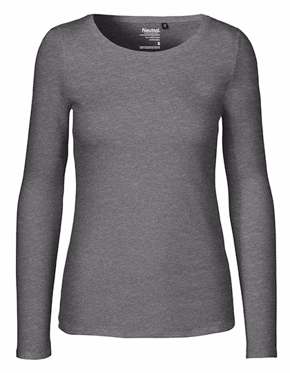 Neutral Nachhaltiges Damen Langarm T-Shirt Bio-Baumwolle, Dark Heather S, NE81050