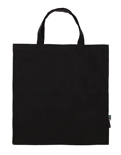 Neutral Fairtrade Cotton Bag with Short Handles